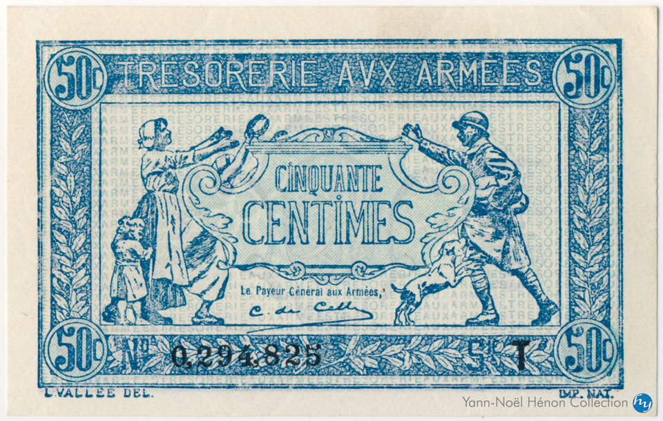 50 centimes Trésorerie aux armées Type 1917, Lettre A, © Montay Numismatique